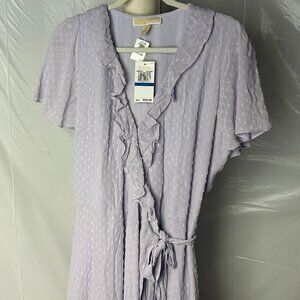 Michael Kors NWT XL Lilac Wrap Tie Midi Dress